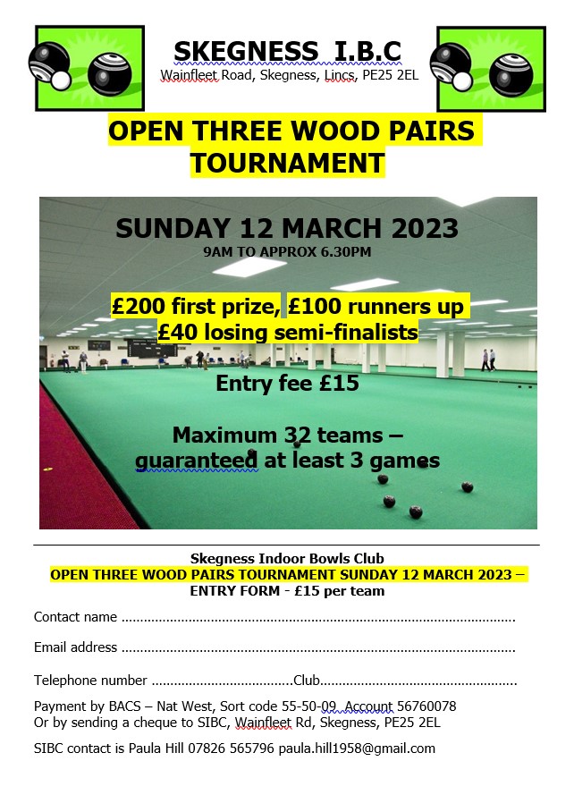 to Skegness Indoor Bowls Club Skegness Indoor Bowls